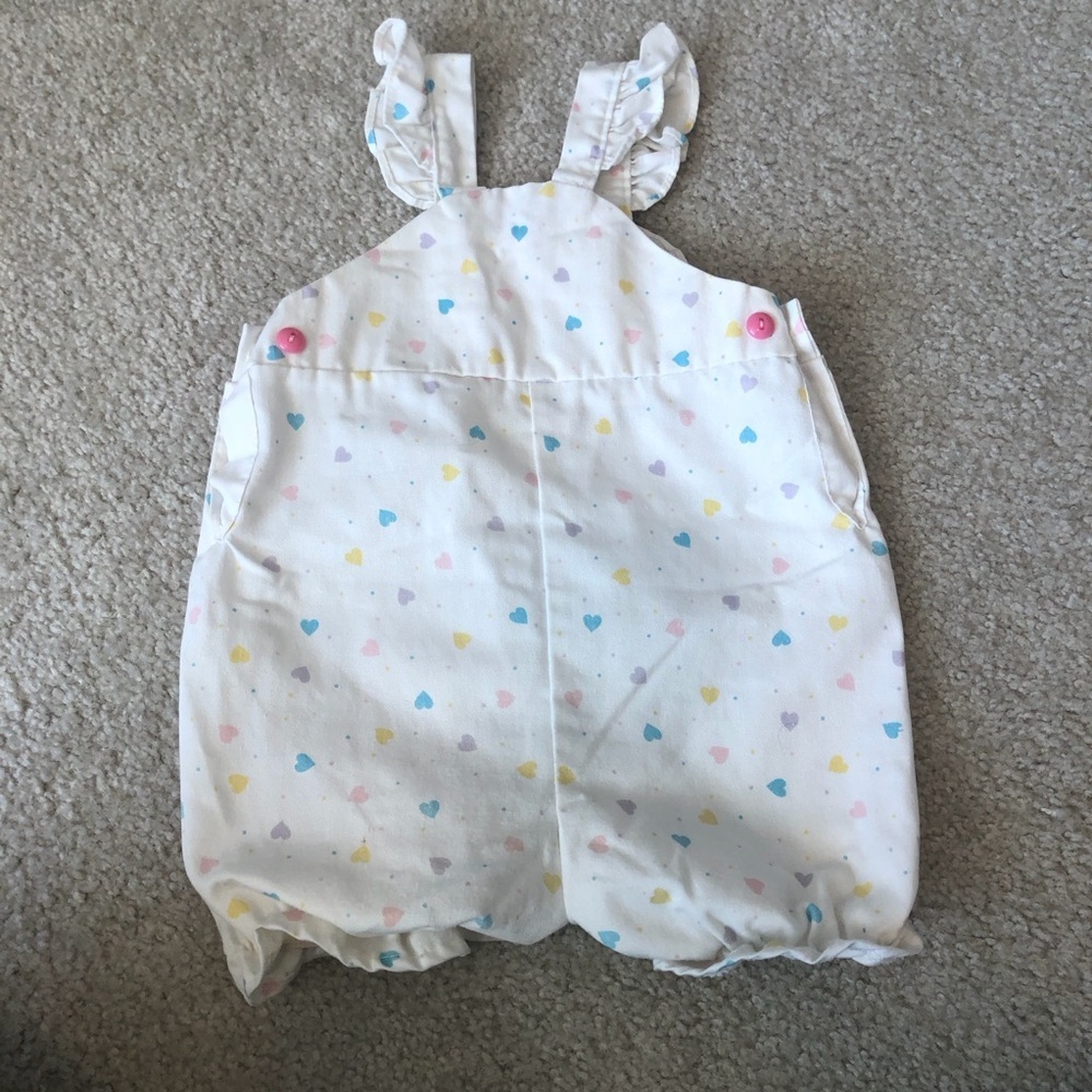 Vintage Winnie The Pooh Baby Romper Heart Print Made In USA Size M (28-32 Lbs) - Picture 8 of 11